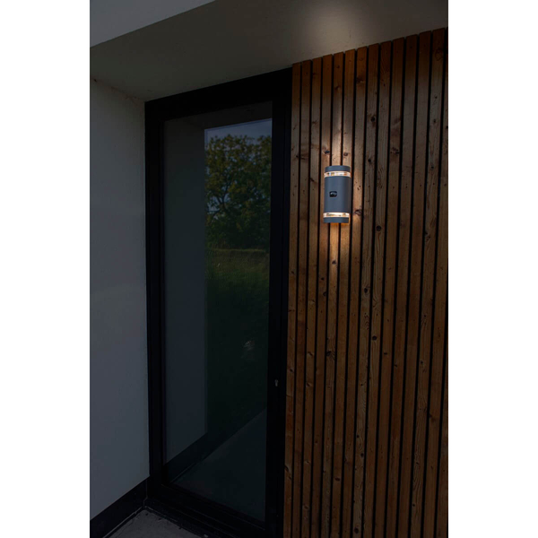 Ścienna lampa natynkowa FOCUS 5604014118 Lutec IP44 z czujnikiem szara