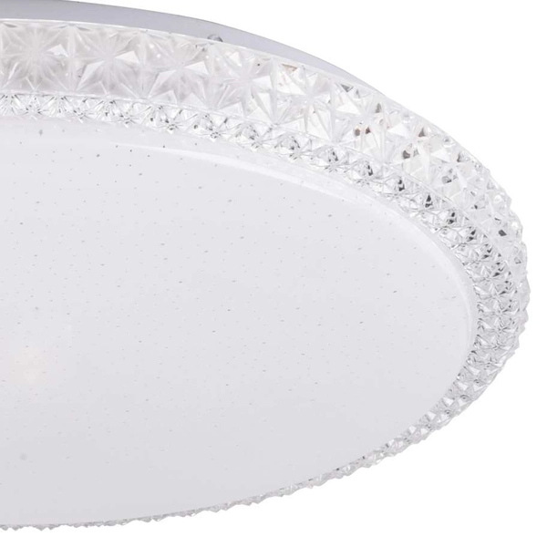 Plafon LAMPA sufitowa IRINA 310750 Polux okrągła OPRAWA glamour LED 24W 2700-6500K z efektem gwiazd biały