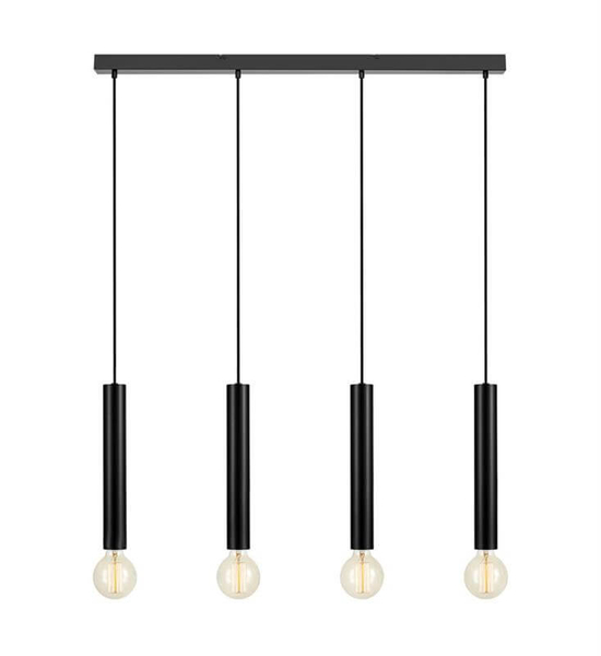 Pokojowa lampa wisząca Sencillo listwa z tubami czarna