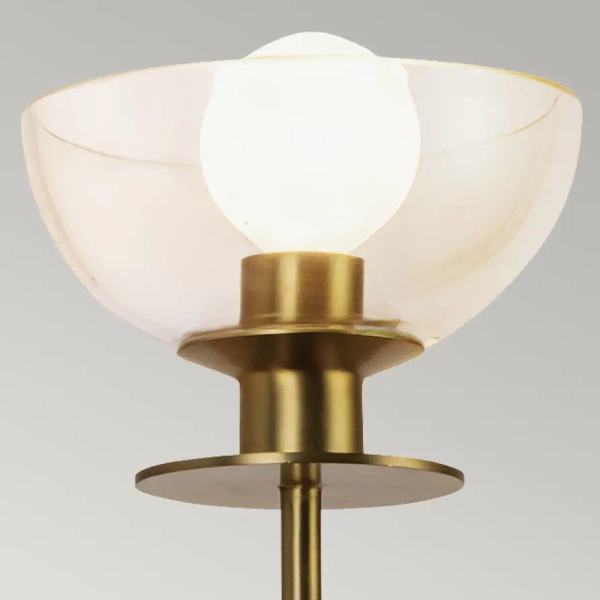 Szklana lampa ścienna Sylvia ALM-SYLVIA-1WB-BG-CL do salonu złota