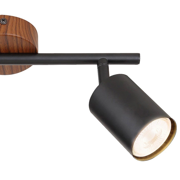 Sufitowa lampa nowoczesna Edmund 5296 reflektorki do salonu czarna drewno