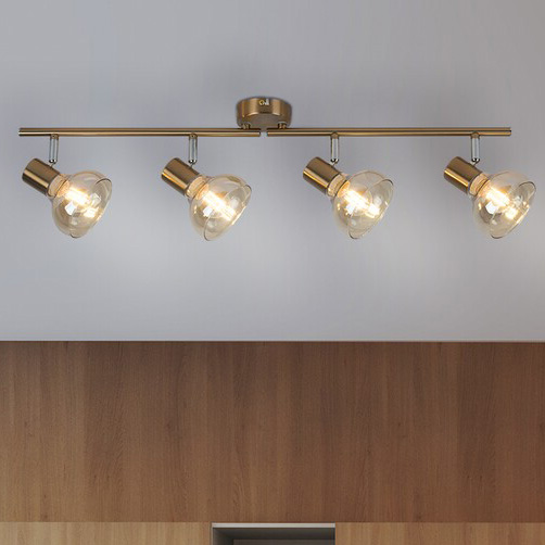 LAMPA sufitowa HOLLY 5550 Rabalux regulowana OPRAWA szklane reflektorki złote bursztynowe