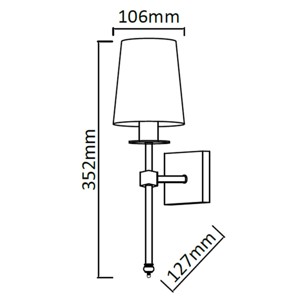 Kinkiet LAMPA ścienna CASOLI LP-2118/1W CHROM Light Prestige abażurowa OPRAWA klasyczna kremowa