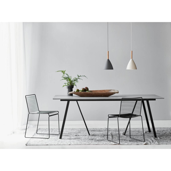 Lampa wisząca metalowa Pure 43293010 nad stół drewniana szary
