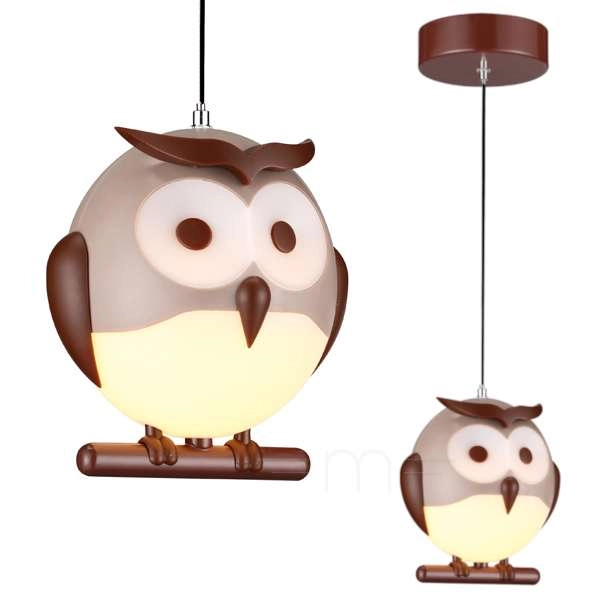 Dziecięca lampa wisząca OWL ML243 Milagro do pokoju dziecka sowa brązowa