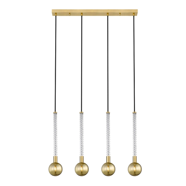 Kulista Lampa wisząca Mida P0583-04A-2GHF szkło przezroczysty złoty