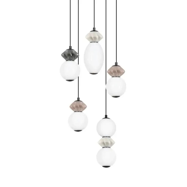 Ceramiczna wisząca lampa MONRETA LE45236 LED 28W 3000K mokka biała