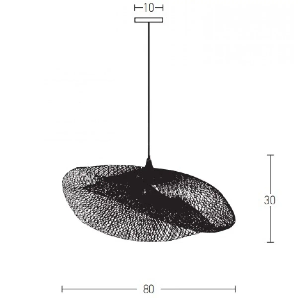 Geometryczna wisząca lampa 19103 do salonu bambusowa brązowa