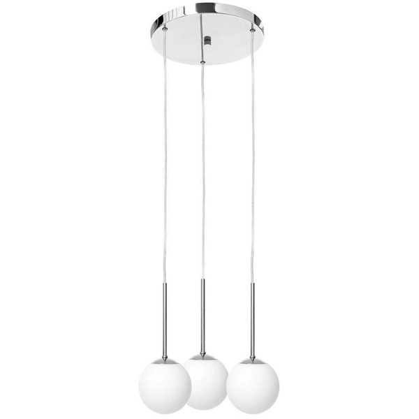 Wisząca LAMPA modernistyczna LAMIA 11036303 Kaspa szklana ORPAWA kaskada ZWIS kule balls chrom białe