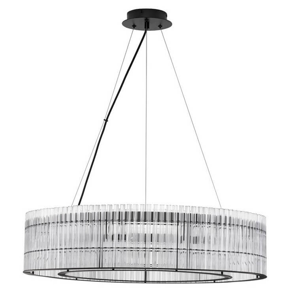 Liniowa lampa wisząca Actun LE43343 glamour czarna przezroczysta