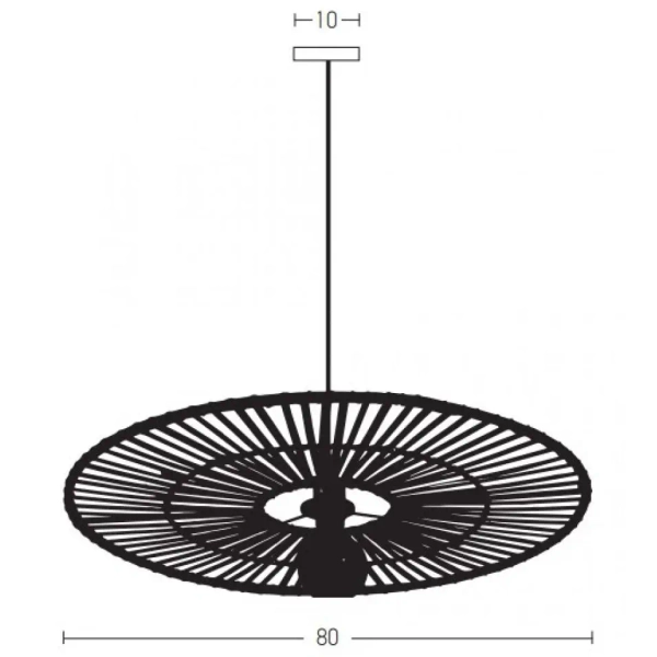 Ekologiczna wisząca lampa 19106 do jadalni bambusowa biały