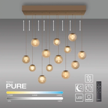 Wisząca lampa PURE POPUP brązowa 2590-97 13xLED 3W 2200-5000K sterowana góra-dół