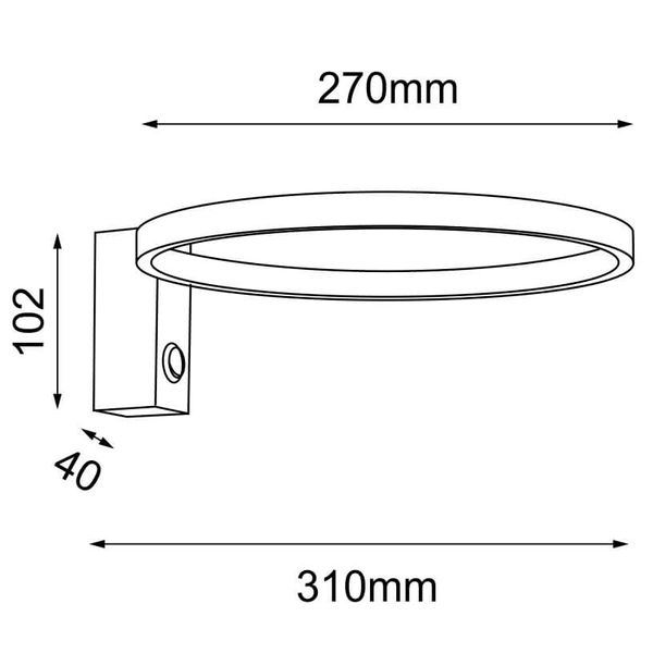 Okrągły kinkiet ścienny Agaro 4055 Shilo LED 8,4W 3000K ring czarny