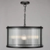 Ryflowana wisząca lampa Bianka BIA0322 do jadalni na łańcuchu czarny