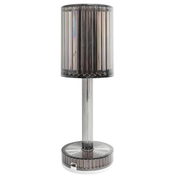 Ryflowana lampa stołowa Simple ML2290 LED 1W CCT przydymiona przezroczysta