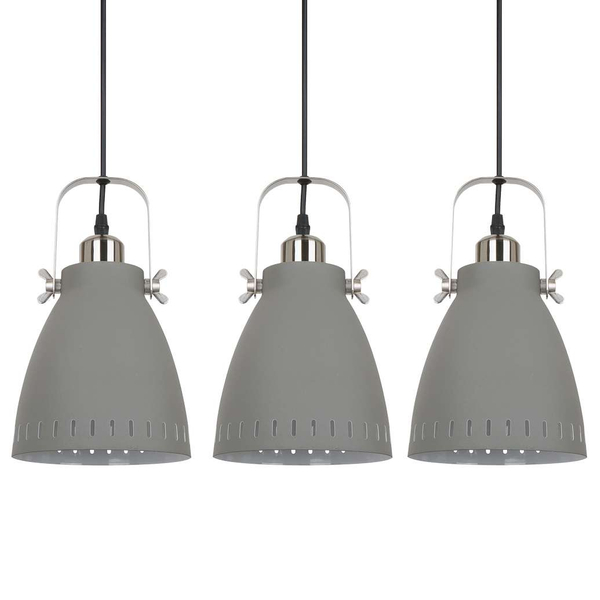 Industrialna LAMPA wisząca FRANKLIN MD-HN8026S-3-GR+S.NICK Italux metalowa OPRAWA listwa zwis loft szary