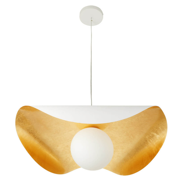 Jadalniana lampa wisząca ENZO ST-F22020601-D80 white kula biały złoty