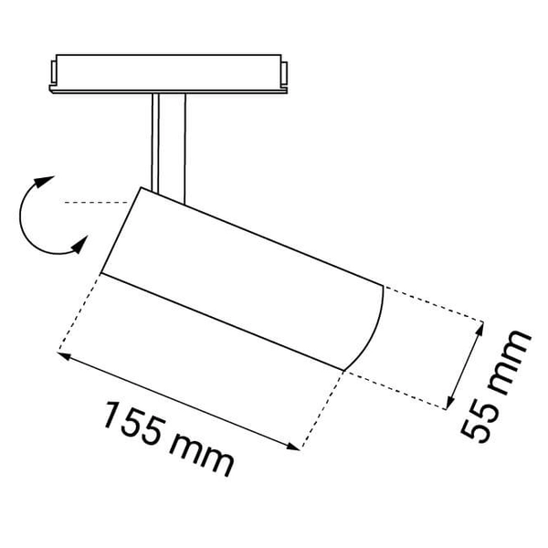 Lampa z reflektorkiem Komassa 6624 LED 15W 3000K do szyn metalowa czarna