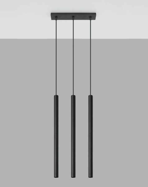 LAMPA wisząca PASTELLO SL.0470 Sollux metalowa OPRAWA listwa zwis tuby sople czarne
