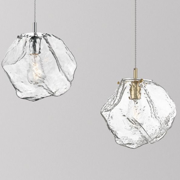 Szklana lampa wisząca kamień  ROCK P0488-01A-F4AC chrom przezroczysty