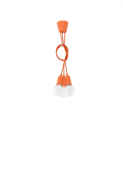 Wisząca LAMPA industrialna SL.0585 pająk OPRAWKA kable ZWIS przewody pomarańczowa
