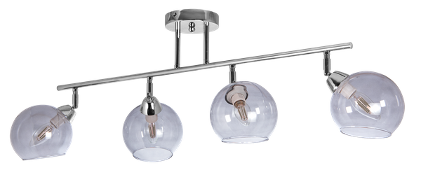 Lampa sufitowa VEN K165-4 szklane klosze molekuły chrom przydymione