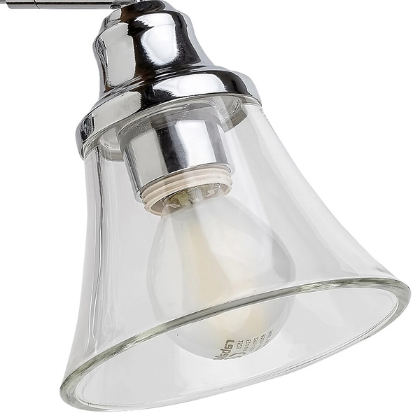 Szklana lampa ścienna Antoine industrial kinkiet do łazienki chrom