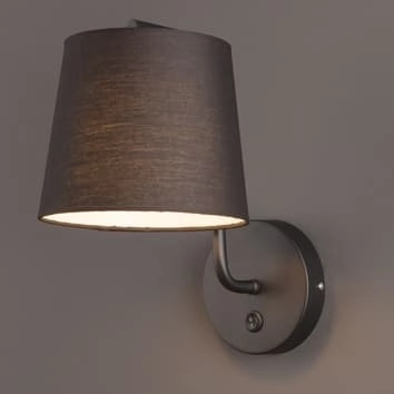 Salonowy kinkiet CHICAGO W0194 Maxlight metal tkanina czarny