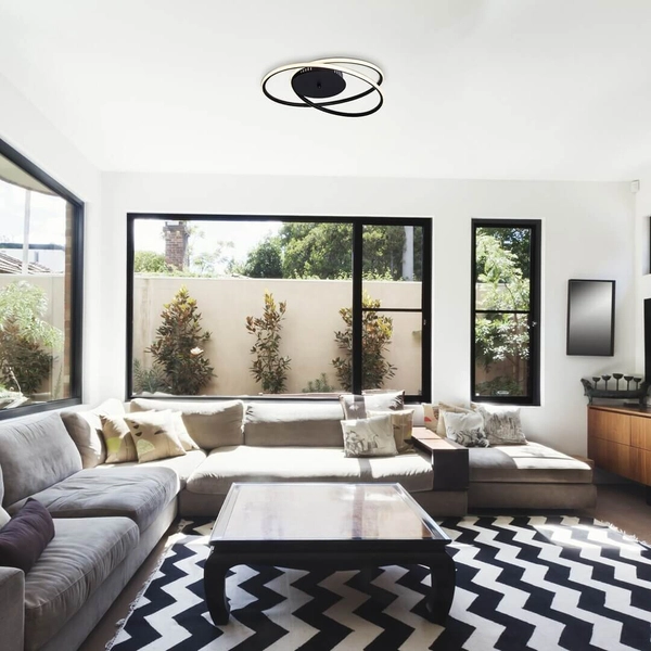 Plafon LAMPA sufitowa MERIDIA 3256 Rabalux metalowa OPRAWA pierścienie LED 40W 3000K plafoniera rings białe czarne