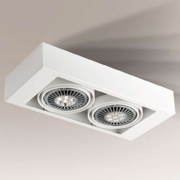 Spot LAMPA sufitowa KOGA 7121 Shilo natynkowa OPRAWA metalowa prostokątna biała