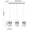 Kryształowa lampa wisząca Vetro LP-2910/3L CH do salonu chrom przezroczysta