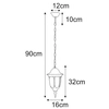 Wisząca LAMPA zewnętrzna Vasco K-5007H/N cz/zł Kaja klasyczna OPRAWA metalowy ZWIS na łańcuchu ogrodowy IP44 czarny złoty