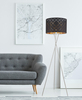 Podłogowa lampa abażurowa CLARKE 15229S1 Globo metal tkanina nikiel czarna