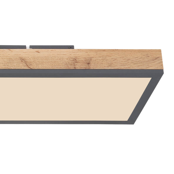 Podłużny plafon Doro 416080WD4-CCT LED 24W CCT prostokąt grafit drewniany