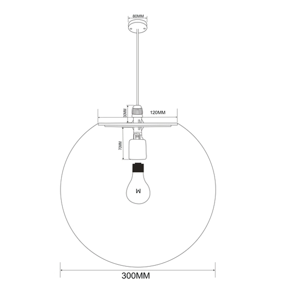 Lampa kulista wisząca Erda O594PL-01B ball IP54 biała