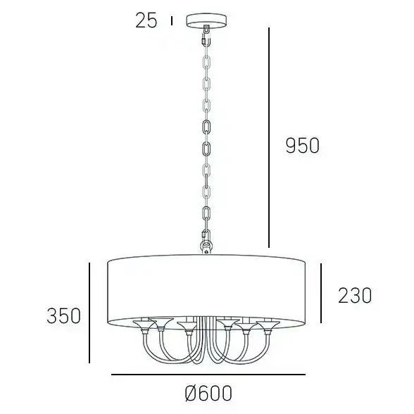 Klasyczna LAMPA wisząca ABU DHABI P06871BR-WH Cosmolight okrągły zwis do sypialni biały