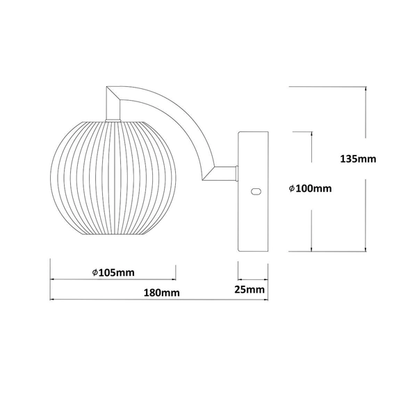 Kulisty kinkiet Brillant LP-3303/1W GD LED 5W 3000-6000K złoty przezroczysty