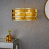 Okrągła lampa wisząca Eldora 90299 nad stół złota