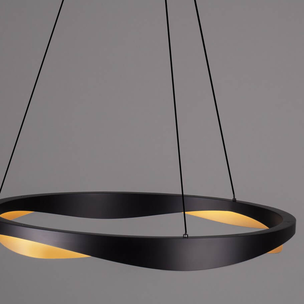 Wisząca lampa do jadalni PATAPO LE44460 LED 53W 3000K ring czarna złota