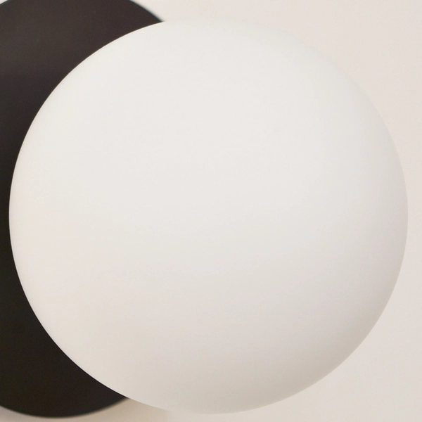 Loftowa LAMPA ścienna CAPE TOWN W01834BK Cosmolight szklany kinkiet do sypialni kula ball czarna