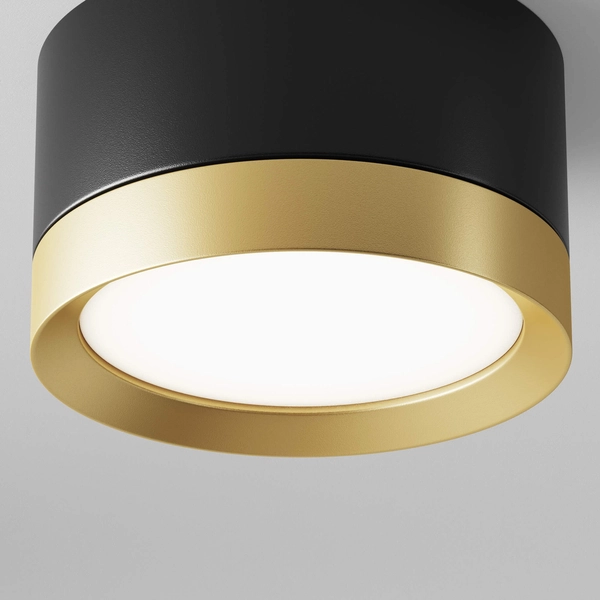 Okrągła oprawa sufitowa LED 12W czarna złota Hoop OUTLET