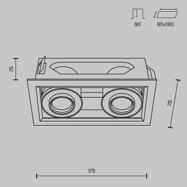 Podtynkowa lampa Metal Modern DL093-02-10W3K-W LED 20W 3000K punktowa biała