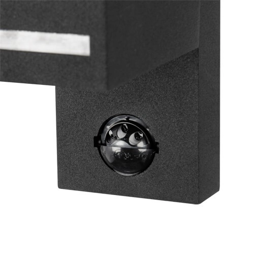 Zewnętrzna LAMPA ścienna FOREST C 03603 Ideus elewacyjna OPRAWA kinkiet z czujnikiem ruchu outdoor IP44 grafitowy