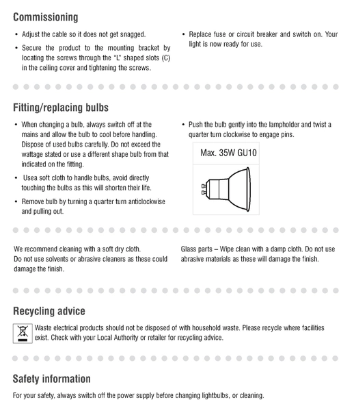 Nasufitowe reflektorki Amalfi 60992 Saxby listwa do kuchni mosiądz