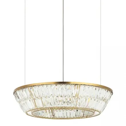 Wisząca lampa glamour 23046 LED 38W 3000K kryształ ring mosiądz
