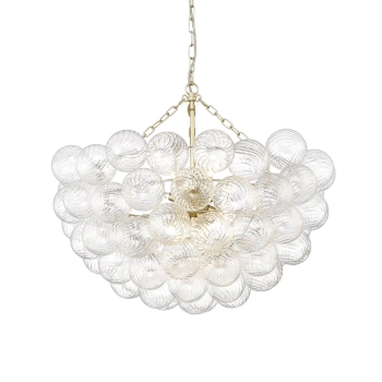 Lampa wisząca molekułowa COMO złoty mat metalowa szklana 13xG9 do jadalni P13569AM