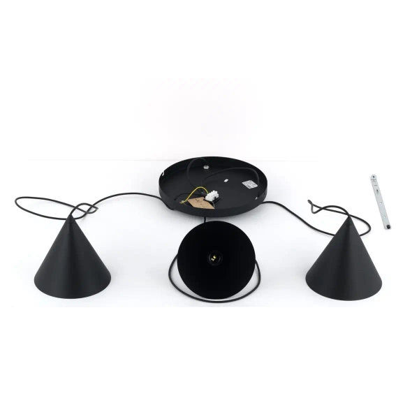 Lampa stożkowa wisząca CONO 10067 potrójna czarny