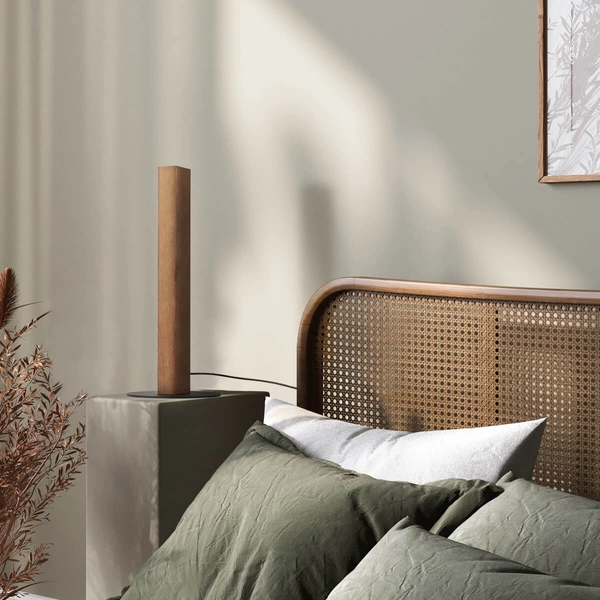 Podłużna nocna lampka Teo 1411 TK Lighting boho drewniana brązowa