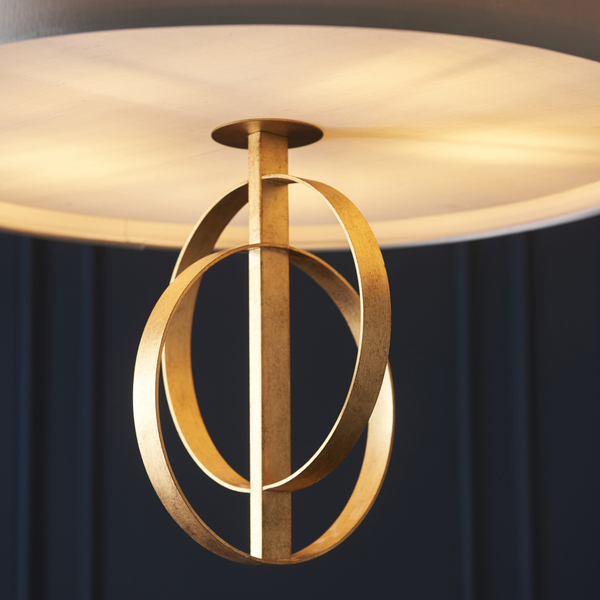 Zwisowa lampa z abażurem L&-195211 Light& na łańcuchu antyczne złoto