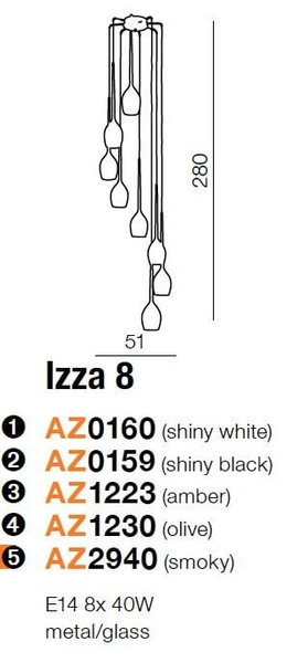 Wisząca lampa skandynawska Izza przydymiona szklana